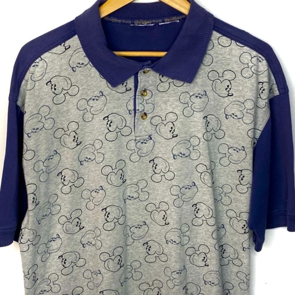 Vintage 90’s Disney Mickey Mouse All Over Print Short Sleeve Polo Shirt Large